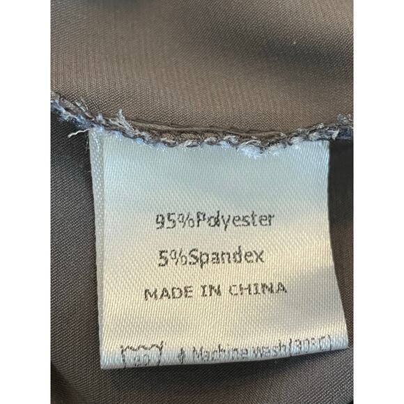 Mirol Gray silky lace detail v-neck top size Large - Picture 4 of 7